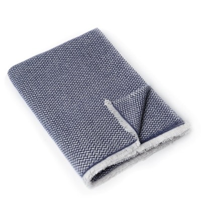  - Throws - Cashmere Blend Blue Herringbone Throw
70% Fine Wool & 30% Cashmere